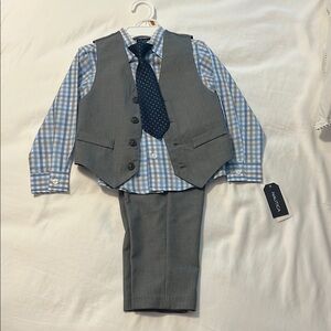 Nautica Boys' Gray Vest Suit Set